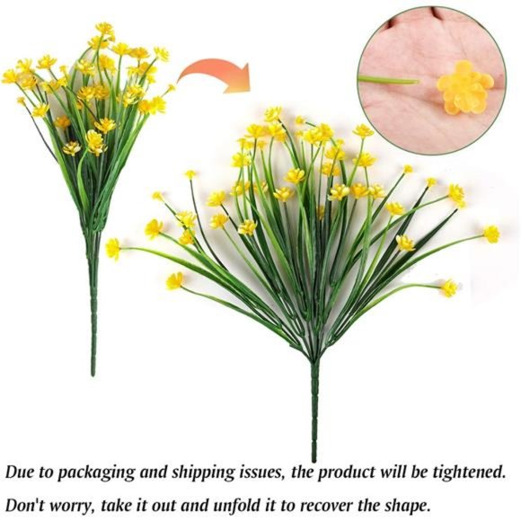 9pcs Artificial Flowers, UV Resistant Faux Outdoor Flowers, Fake Plastic Flowers - Picture 2 of 6